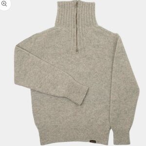 LE LABOUREUR RECYCLED WOOL QUARTER ZIP SWEATER XS